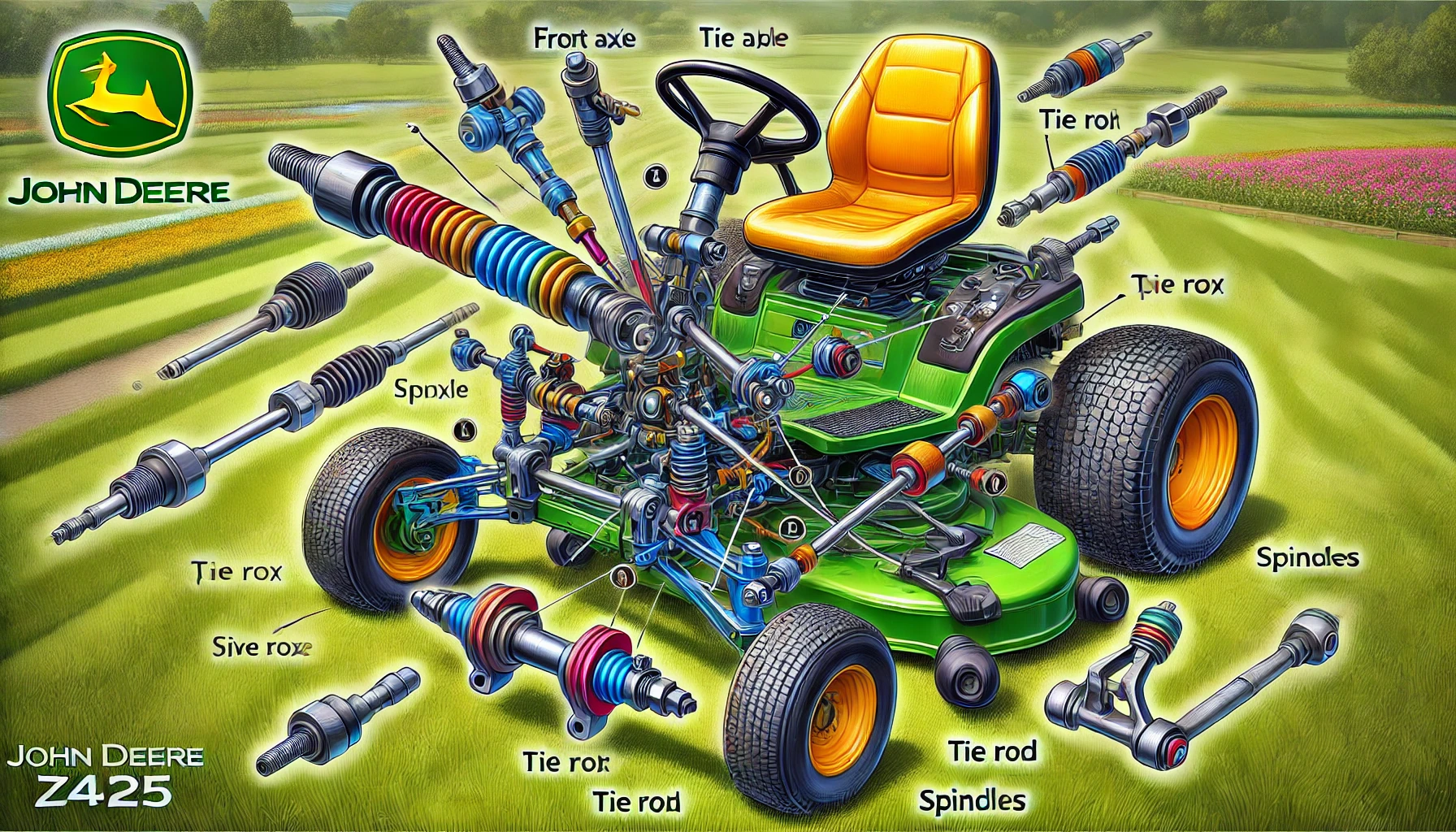 john deere z425 steering components diagram